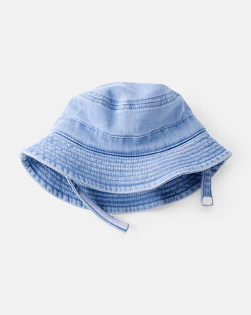 Baby Girl Chambray Bucket Hat - Blue, 