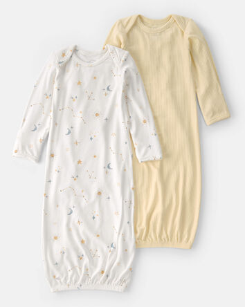 Baby 2-Pack Constellation PurelySoft Sleeper Gowns - Yellow/Cream, 