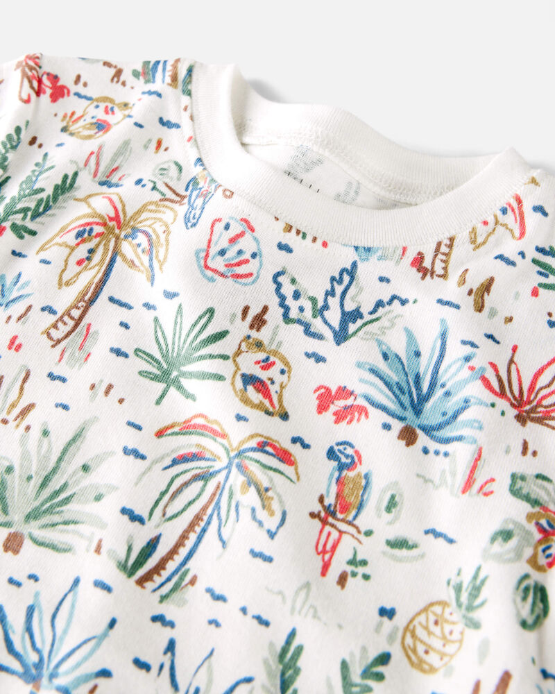Toddler Organic Cotton Pajamas in Tropical Paradise Print, image 2 of 4 slides