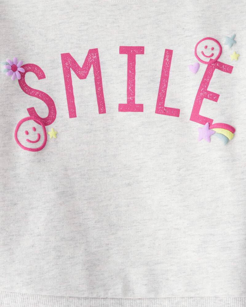 Toddler Girl Smile Long-Sleeve Top & Tulle Skirt Set - Grey/Pink, image 4 of 6 slides