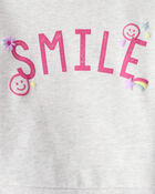 Toddler Girl Smile Long-Sleeve Top & Tulle Skirt Set - Grey/Pink, image 4 of 6 slides