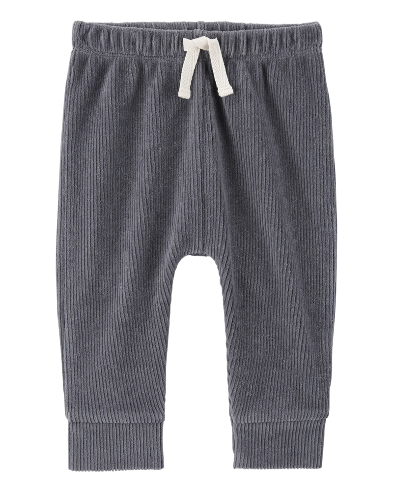 Baby Pull-On Ribbed Velour Pants, image 1 of 4 slides