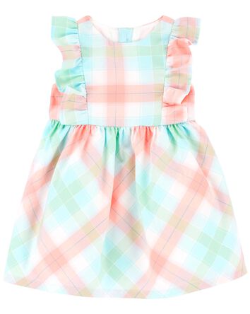 Baby Plaid Flutter Dress, 