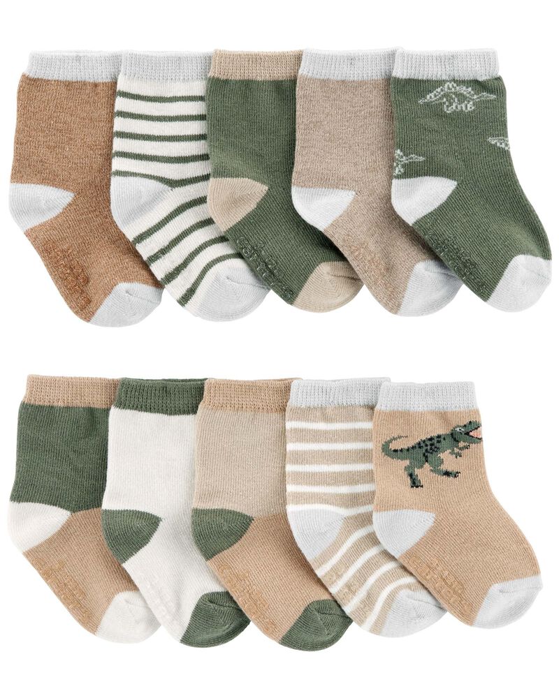 Baby 10-Pack Dinosaur Socks, image 1 of 2 slides