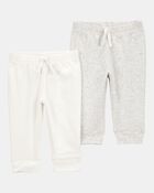 Baby 2-Pack Pull-On Pants - Ivory, image 1 of 5 slides