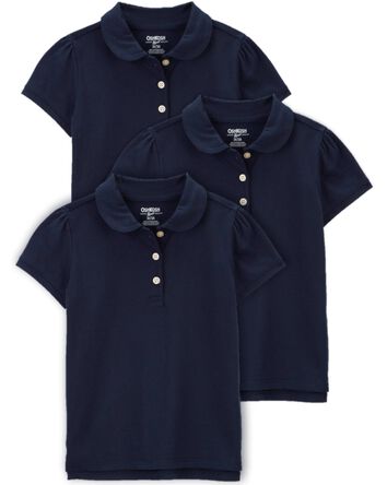 Toddler 3-Pack Jersey Uniform Polos, 