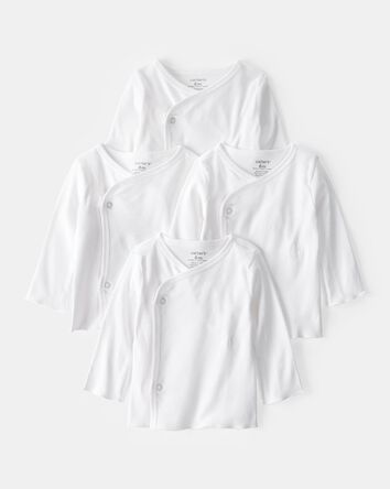 Baby 4-Pack Side-Snap Tees - White, 