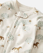 Baby Organic Cotton Sleep & Play Pajamas in Wild Horses, image 2 of 4 slides