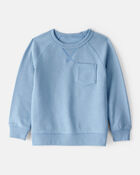 Toddler Boy Solid Fleece Long-Sleeve Sweatshirt - Blue, image 1 of 3 slides
