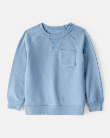 Toddler Boy Solid Fleece Long-Sleeve Sweatshirt - Blue, 