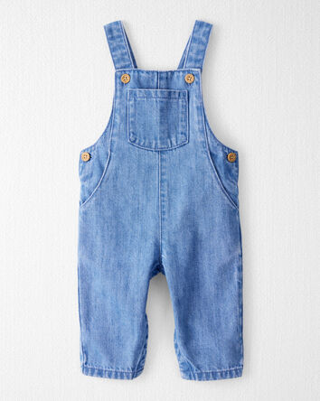 Baby Organic Cotton Chambray Overalls, 