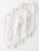 White - Baby 3-Pack Organic Cotton Rib Bodysuits
