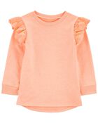Toddler French Terry Eyelet Ruffle Top, image 1 of 3 slides