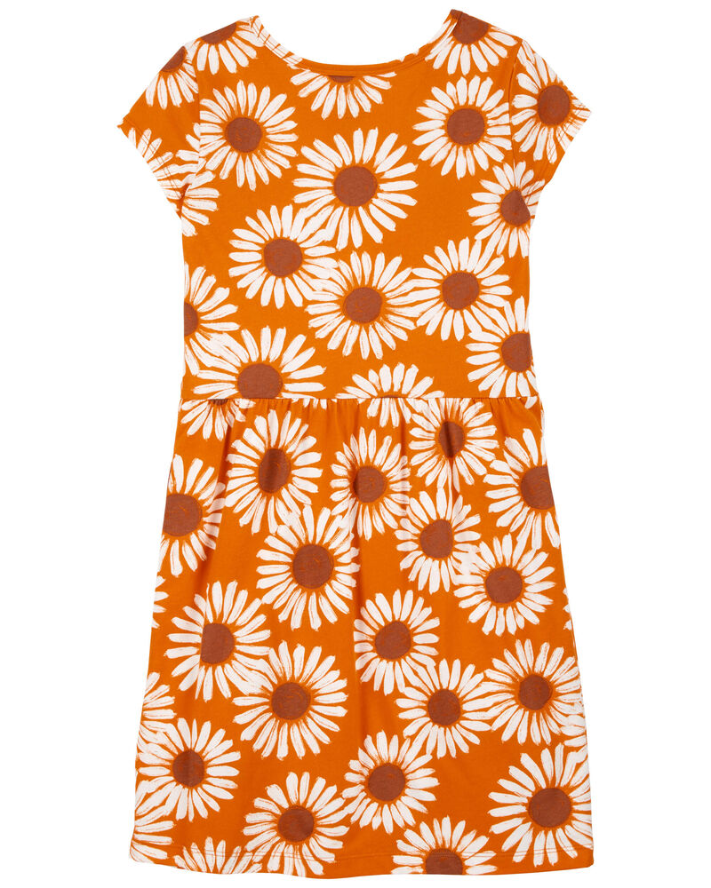 Kid Sunflower Cotton Dress, image 2 of 4 slides