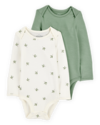 Baby 2-Pack Long-Sleeve PurelySoft Bodysuits, image 1 of 6 slides