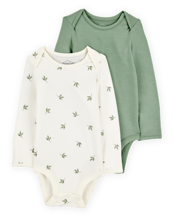 Baby 2-Pack Long-Sleeve PurelySoft Bodysuits, 