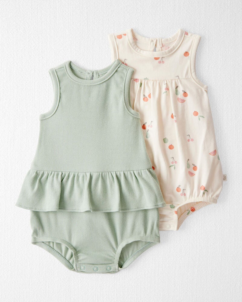Baby 2-Pack Organic Cotton Bubble Rompers, image 1 of 5 slides