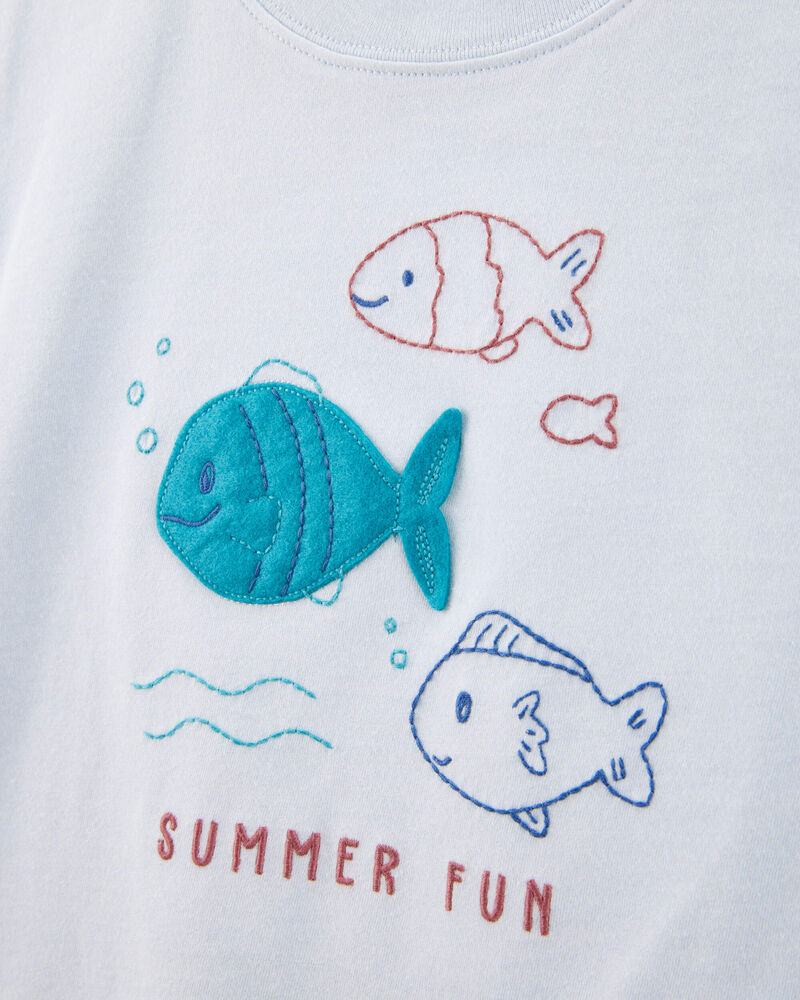 Toddler 2-Piece Fish Summer Fun Tee & Pull-On Shorts Set, image 2 of 4 slides