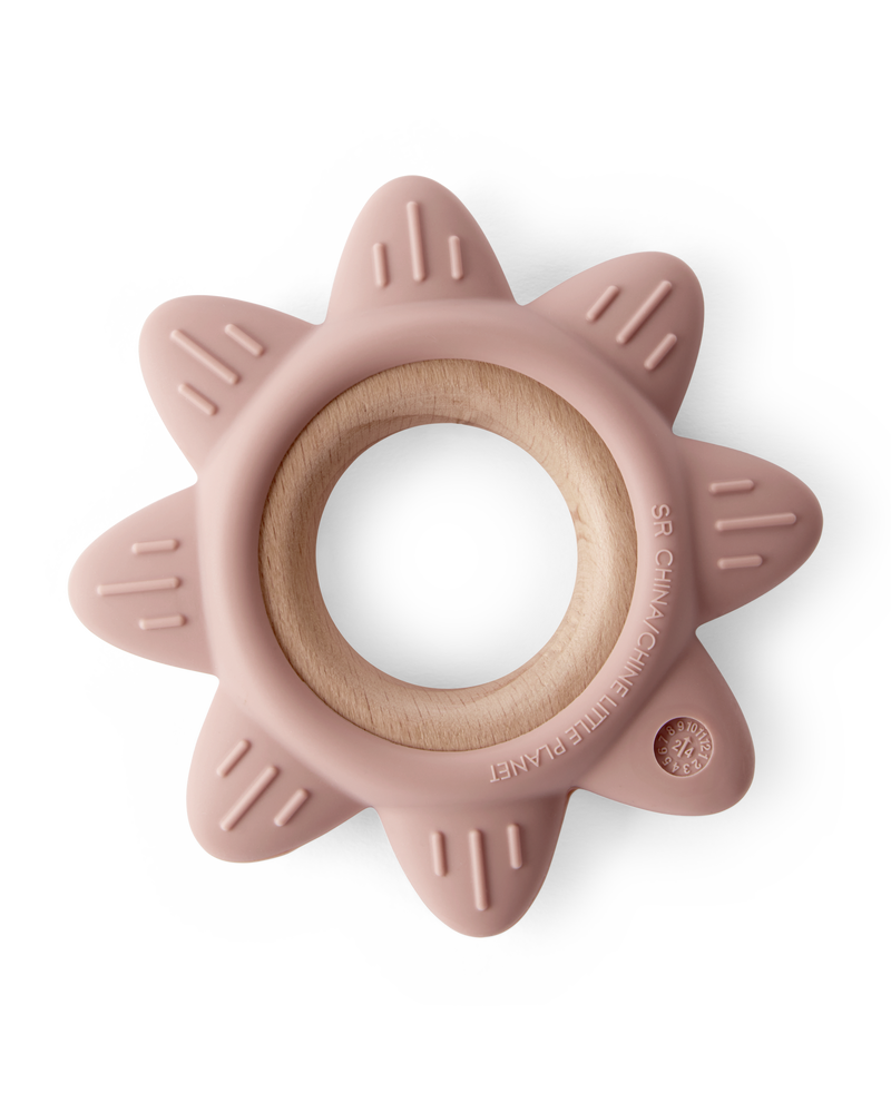 Little Planet Silicone & Wood Teether - Pink, image 2 of 3 slides