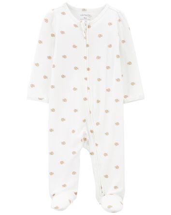 Snail Print Zip-Up PurelySoft Sleep & Play Pajamas, 