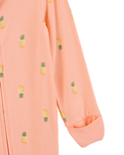 Baby Girl Pineapple Print 2-Way Zip PurelySoft Convertible Foot Sleep & Play Pajamas - Coral, image 3 of 7 slides