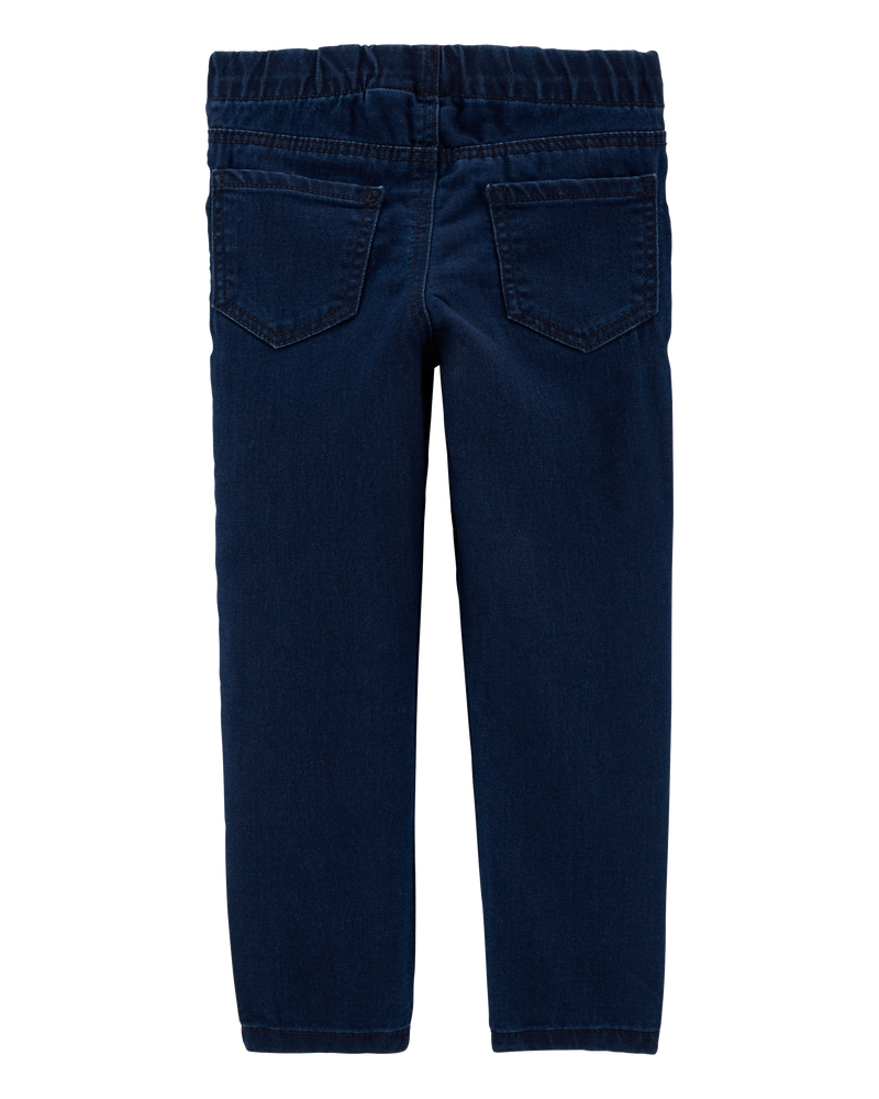 Toddler Dark Wash Elastic-Waist Jeggings, image 2 of 4 slides