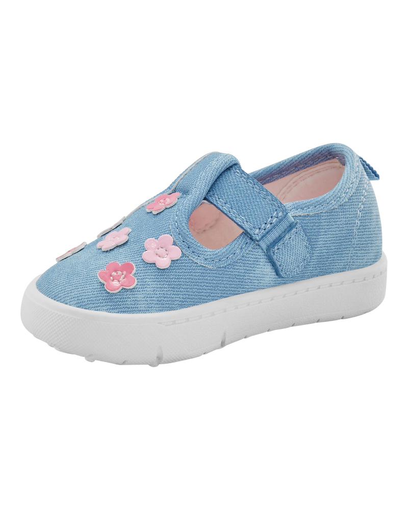 Baby Every Step® First Walker Floral Denim Sneakers - Blue, image 7 of 7 slides