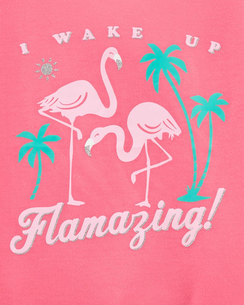 Kid 3-Piece Flamingo Loose Fit Pajamas, image 2 of 2 slides