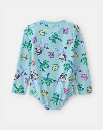 Toddler Girl 1-Piece Bluey&trade; Rashguard Swimsuit - Blue, 
