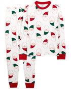 Adult 2-Piece Santa 100% Snug Fit Cotton Pajamas, image 1 of 4 slides