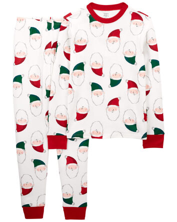 Adult 2-Piece Santa 100% Snug Fit Cotton Pajamas, 