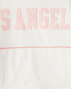 Girls Los Angeles Cotton Long-Sleeve Hoodie - Cream, image 3 of 4 slides