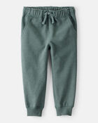 Toddler Boy Solid Fleece Cotton Jogger - Green, image 1 of 4 slides