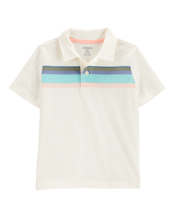 Toddler Striped Short-Sleeve Polo - Cream, 