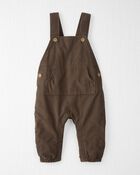 Baby Organic Cotton Corduroy Overalls in Brown, image 1 of 5 slides