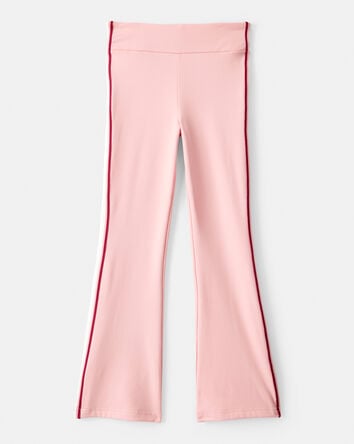 Girls Knit Flare Active Pants - Pink, 