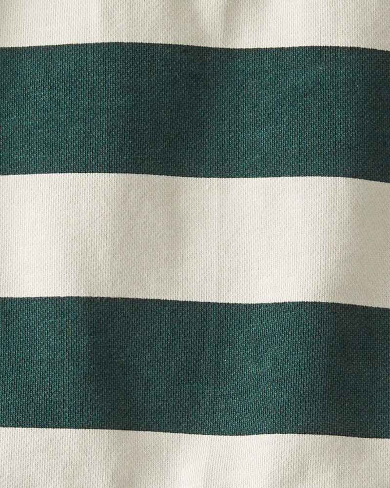 Kid Organic Cotton Fleece Henley in Stripes, image 3 of 4 slides