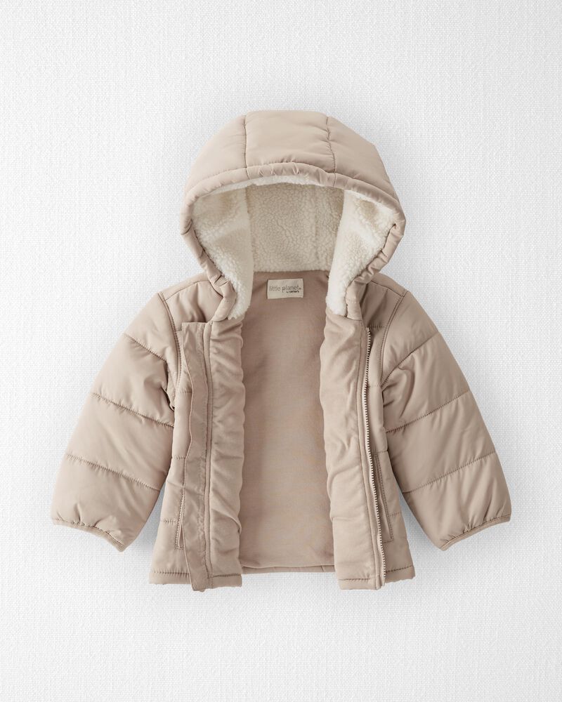 Baby Recycled Puffer Jacket in Tan, image 2 of 4 slides