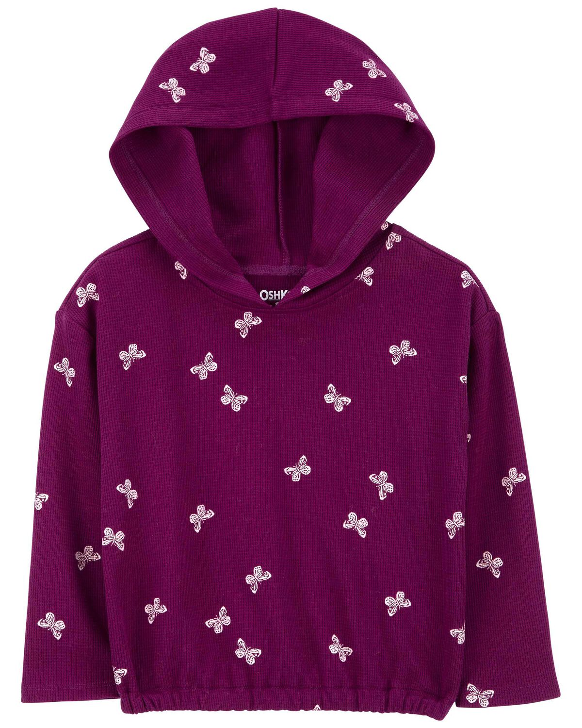 Baby Butterfly Print Pullover Thermal Hoodie