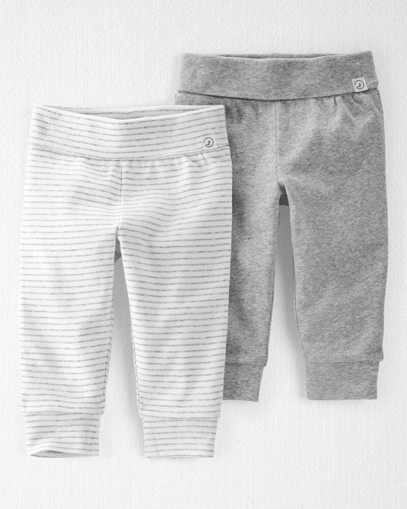 Baby Organic Cotton Grow-With-Me Joggers, image 1 of 4 slides