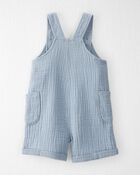 Toddler Organic Cotton Gauze Shortall in Blue, image 2 of 5 slides