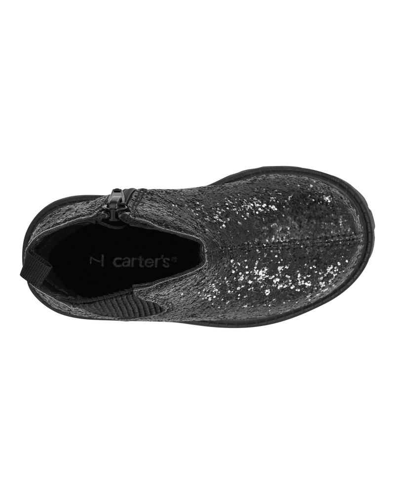 Black Toddler Glitter Chelsea Boots carters