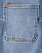 Girls Zip-Up Long-Sleeve Denim Jacket - Blue, image 2 of 3 slides