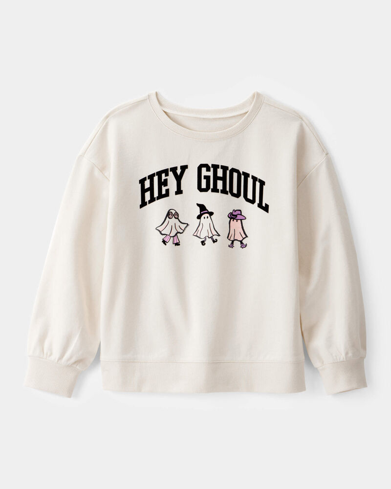 Kid Halloween Hey Ghoul Pullover Sweatshirt - Ivory, image 1 of 3 slides