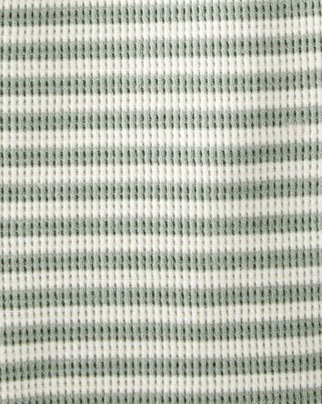 Baby Organic Cotton Waffle Knit Romper in Stripes