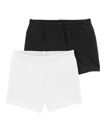 Kid 2-Pack Tumbling Shorts - Black/White, 