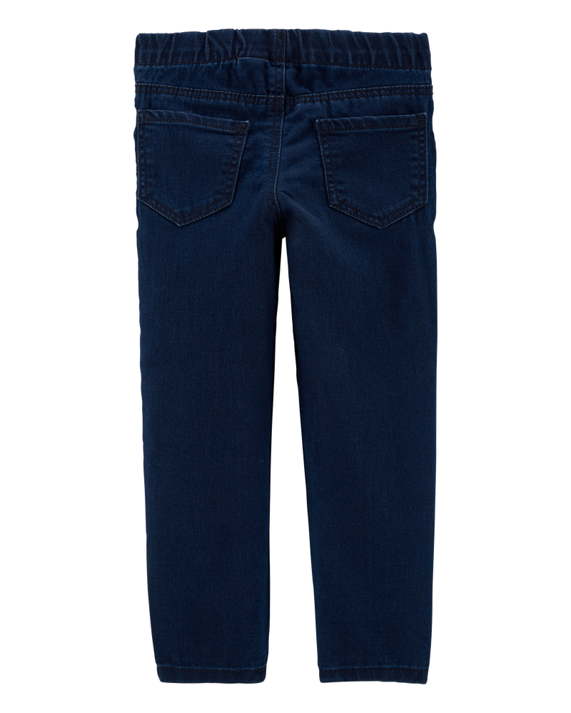Baby Dark Wash Elastic-Waist Jeggings, image 2 of 4 slides
