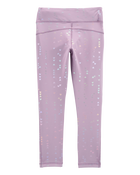 Kid Heart Print High-Rise Leggings - Purple, image 2 of 5 slides