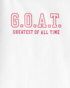 Girls G.O.A.T Short-Sleeve Graphic Tee - Black/Ivory, image 2 of 3 slides