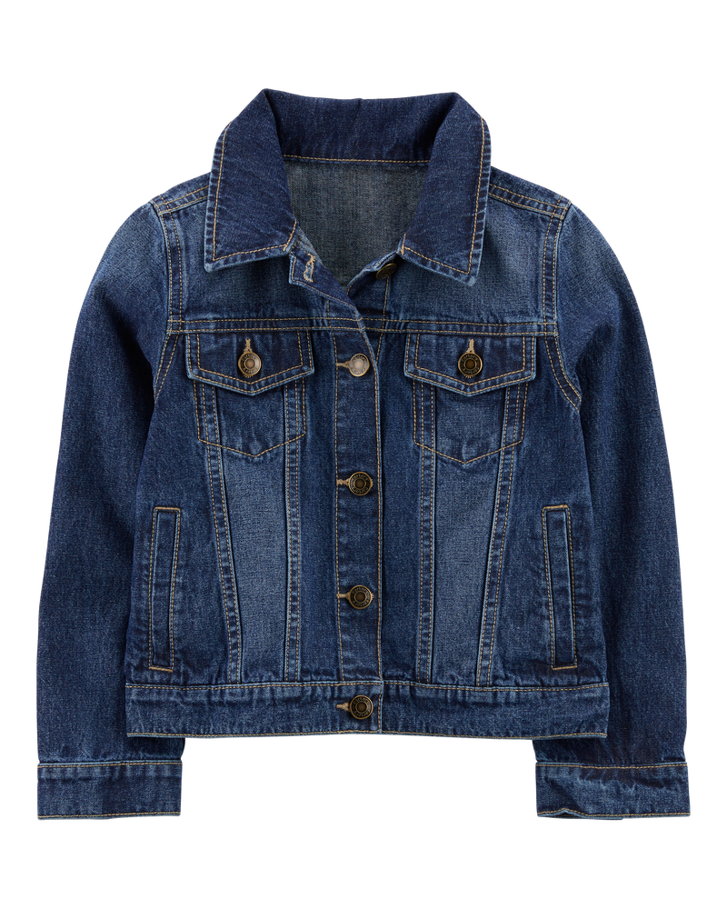 Kid Basic Denim Jacket - Dark Wash, image 1 of 4 slides